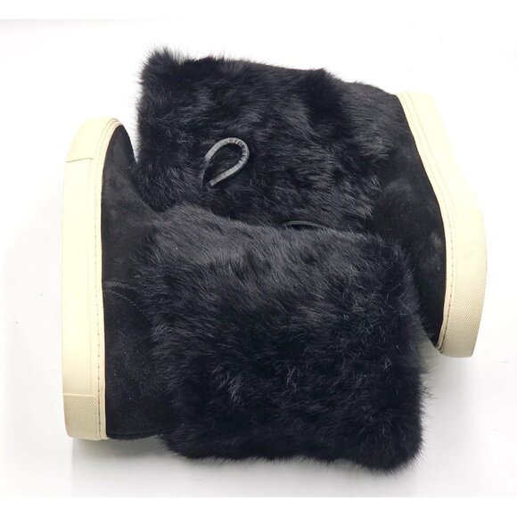 Tory Burch Women's Black Suede Leather Rabbit Fur Anjelica Boots Sz 9 2863 - Picture 13 of 16